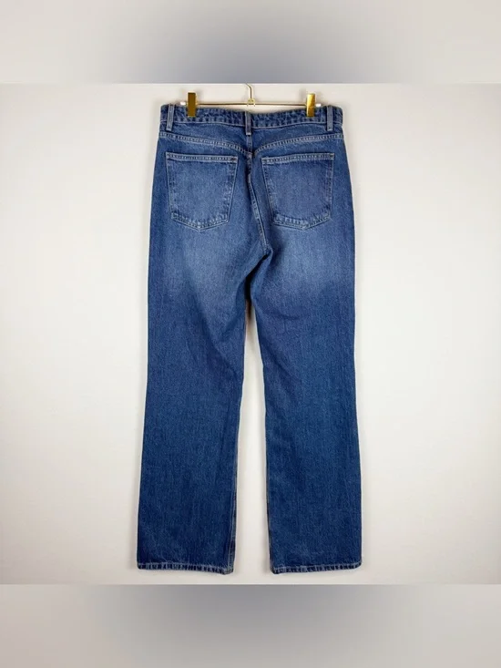 Zara Wide Leg Mid Rise Loose Fit Medium Wash Denim Jeans Size 6 - Picture 8 of 13